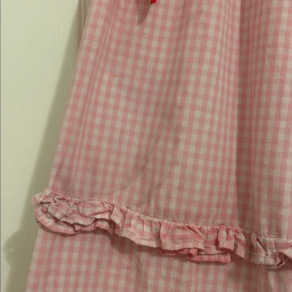 Damson Madder x Free People Pink Gingham Olivia Ruffle Midi Skirt Size 14, US 10 - Picture 11 of 16